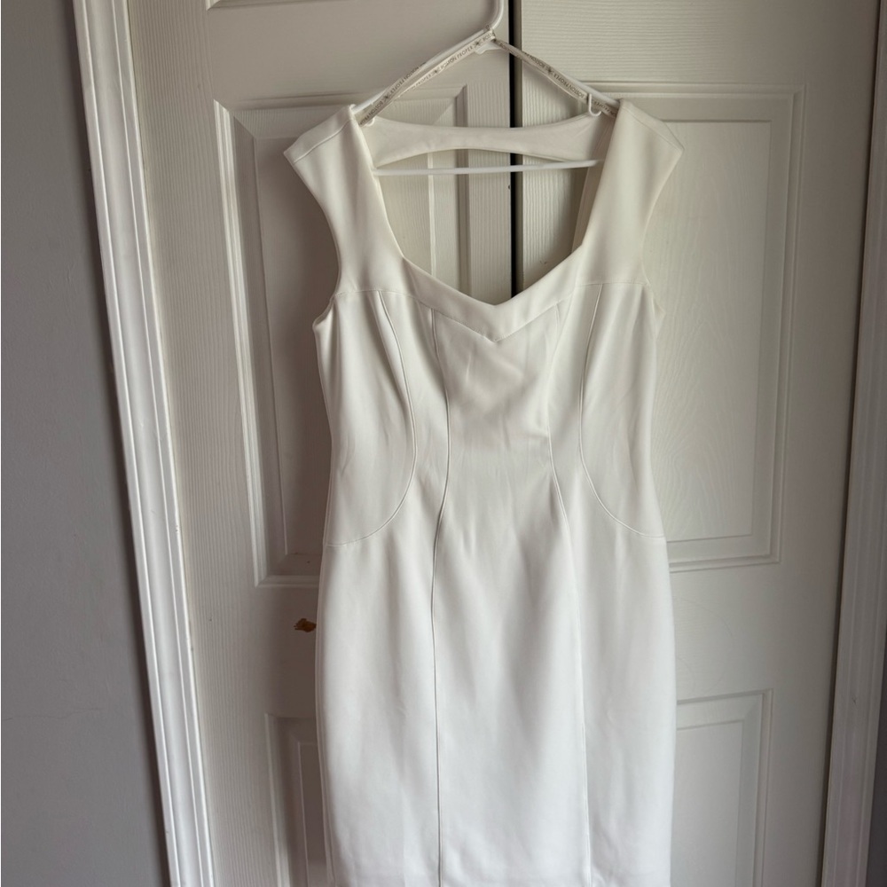 Boston Proper White Sheath Strapless Dress